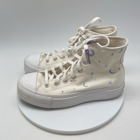 Converse Sneakers Womens 7.5 Chuck Taylor Crystal Celestial Platform A02895C - Picture 3 of 11